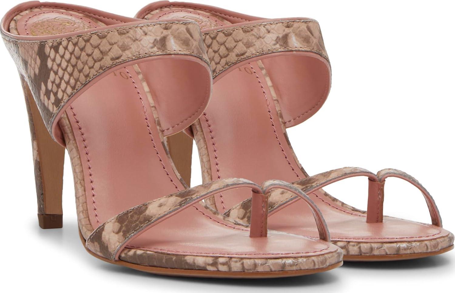 imageVince Camuto Womens Brisa Heeled Sandal Pale Pink Snake Print 7
