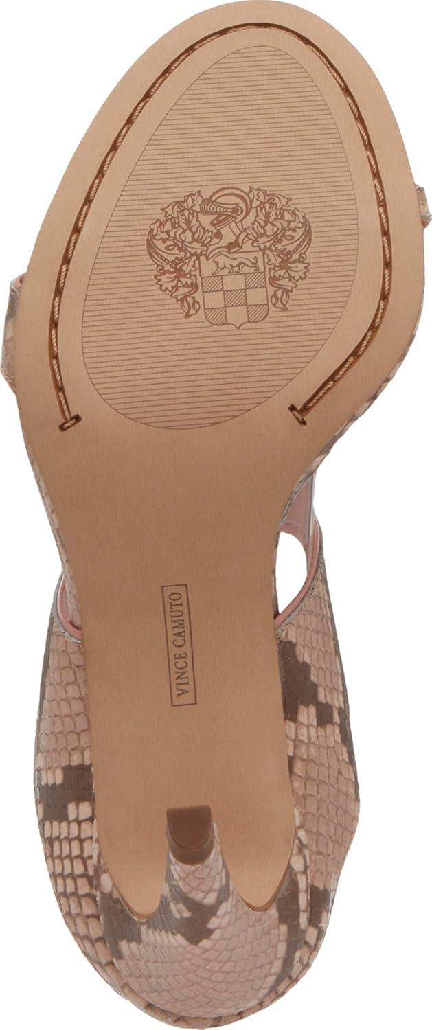 imageVince Camuto Womens Brisa Heeled Sandal Pale Pink Snake Print 7