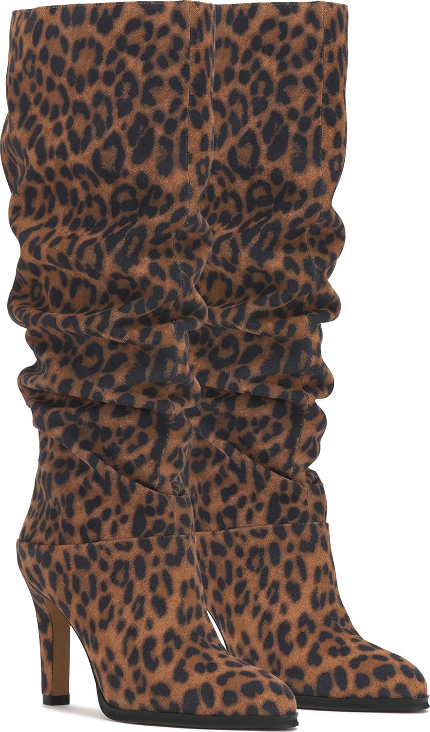 imageVince Camuto Womens Sorina Extra Wide Calf Knee High BootLeopard Print Suede Extra Wide