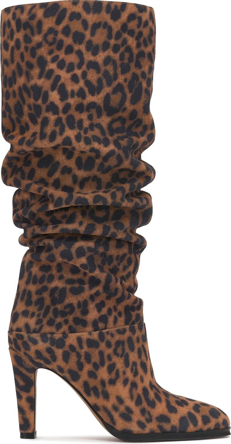 imageVince Camuto Womens Sorina Extra Wide Calf Knee High BootLeopard Print Suede Extra Wide