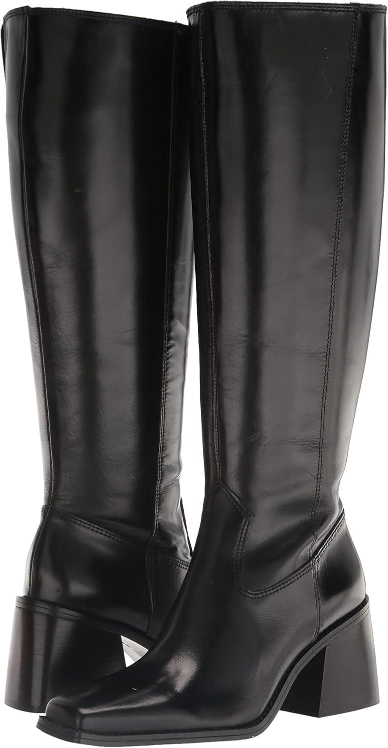 imageVince Camuto Womens Sangeti Stacked Heel Knee High Wide Calf Boot Fashion Black 7