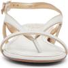 Vince Camuto Women’s Melly Flat Sandal(Bianco/Egyptian Gold)