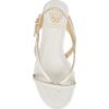 Vince Camuto Women’s Melly Flat Sandal(Bianco/Egyptian Gold)