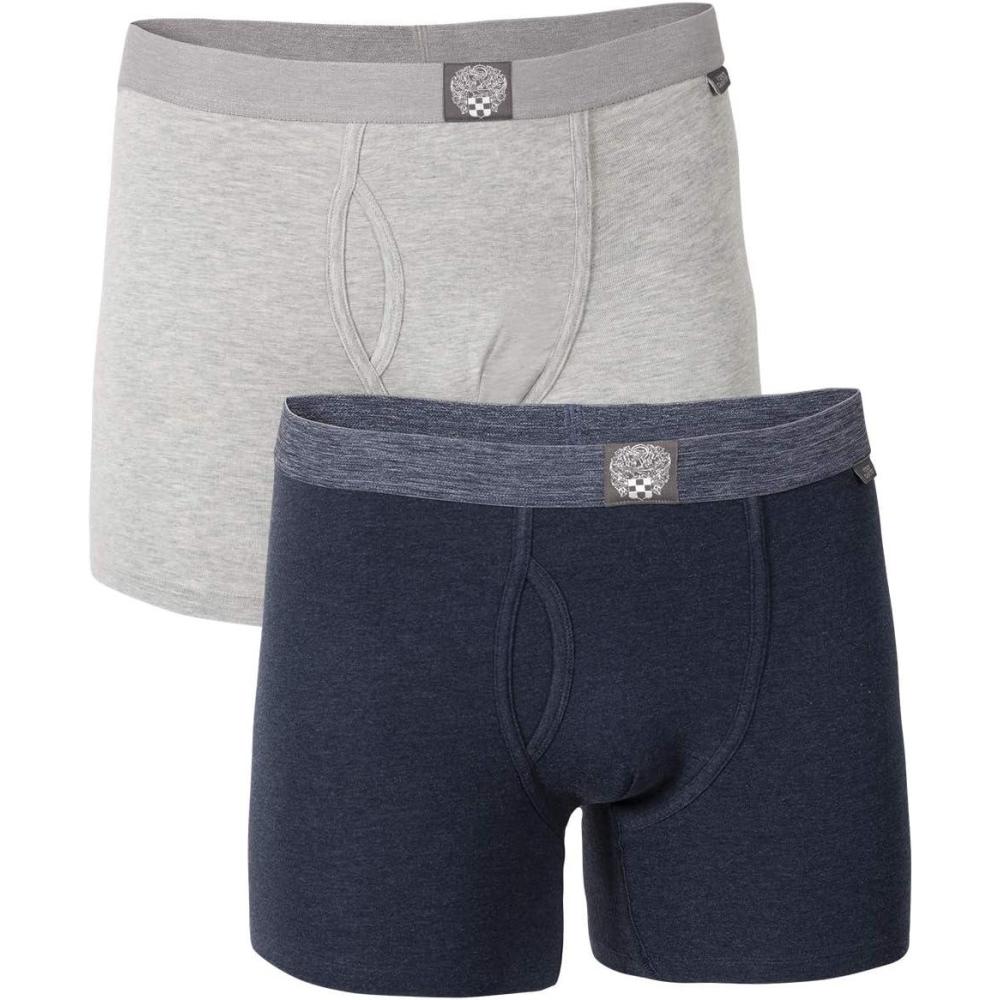 imageVince Camuto Mens Cotton Stretch Boxer Brief MultiPack 2Pk2pk Grey HeatherNavy Heather
