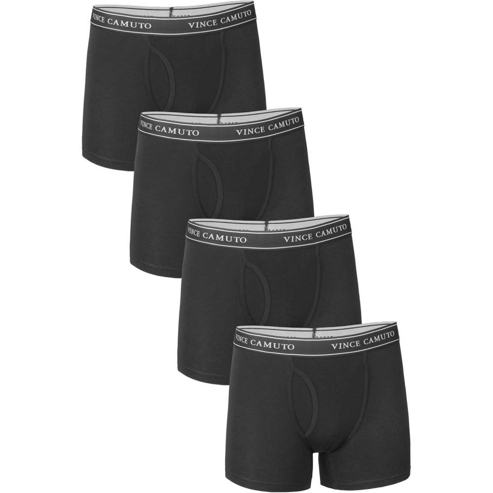 imageVince Camuto Mens Cotton Stretch Boxer Brief MultiPack 2Pk4pk Black