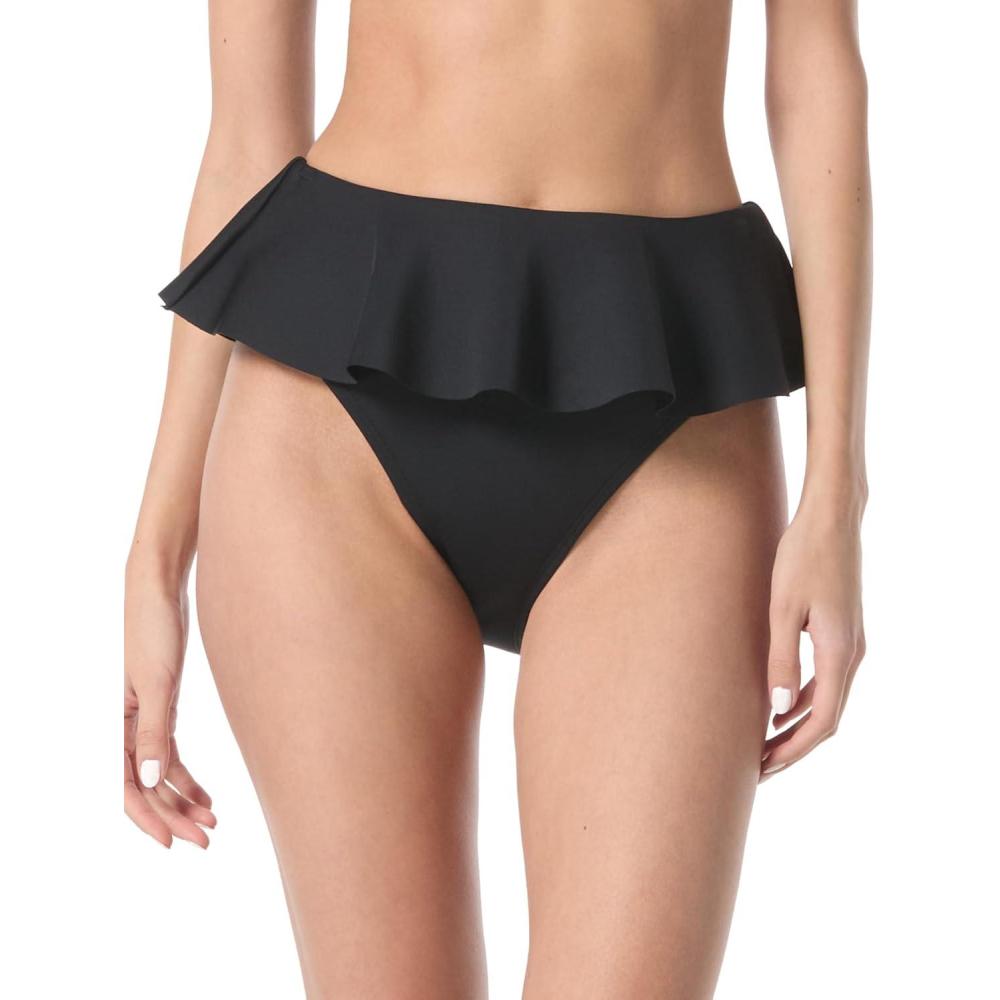 imageVince Camuto Womens High Leg Skirted Bikini BottomBlack