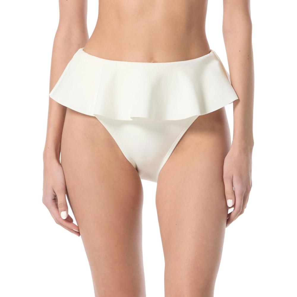 imageVince Camuto Womens High Leg Skirted Bikini BottomIvory