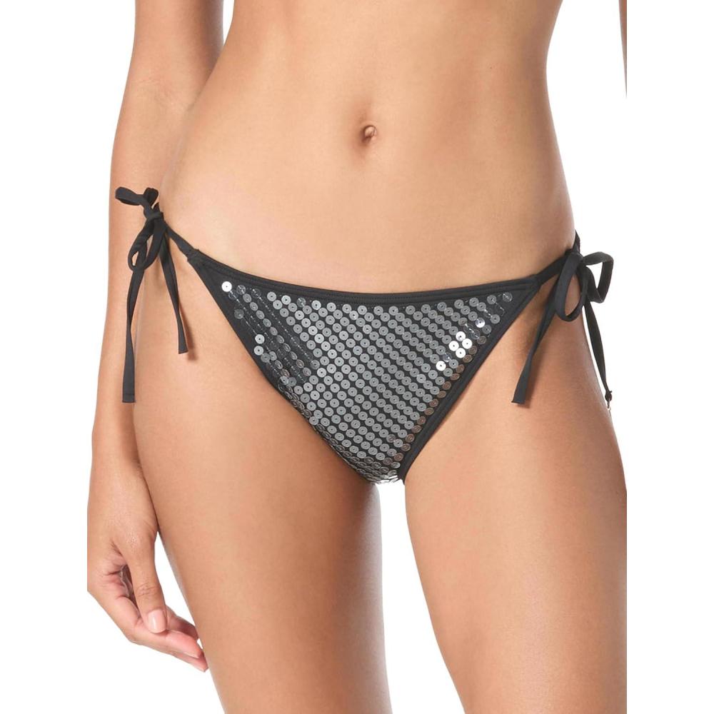 imageVince Camuto Womens Sequin String Bikini BottomBlack