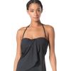 Vince Camuto Women’s Draped Bandeau Tankini Top(Black)