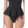 Vince Camuto Womens High Neck Skirted One Piece Swimsuit(Black)