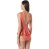Vince Camuto Womens High Neck Skirted One Piece Swimsuit(Cinnabar)
