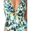 Vince Camuto Women’s Plunge V-Neck One Piece Swimsuit(Blue Multi)