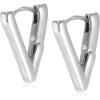 V Hinge Huggie Earrings Silver