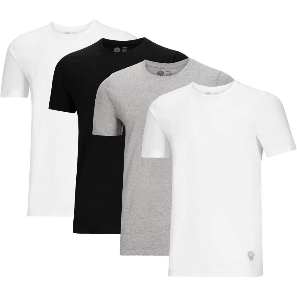 imageVince Camuto Mens Undershirt  4 Pack Cotton Crewneck TShirt Size SXLWhiteGrey HthrBlackWhite
