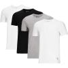 Vince Camuto Men’s Undershirt – 4 Pack Cotton Crewneck T-Shirt (Size: S-XL)(White/Grey Hthr/Black/White)
