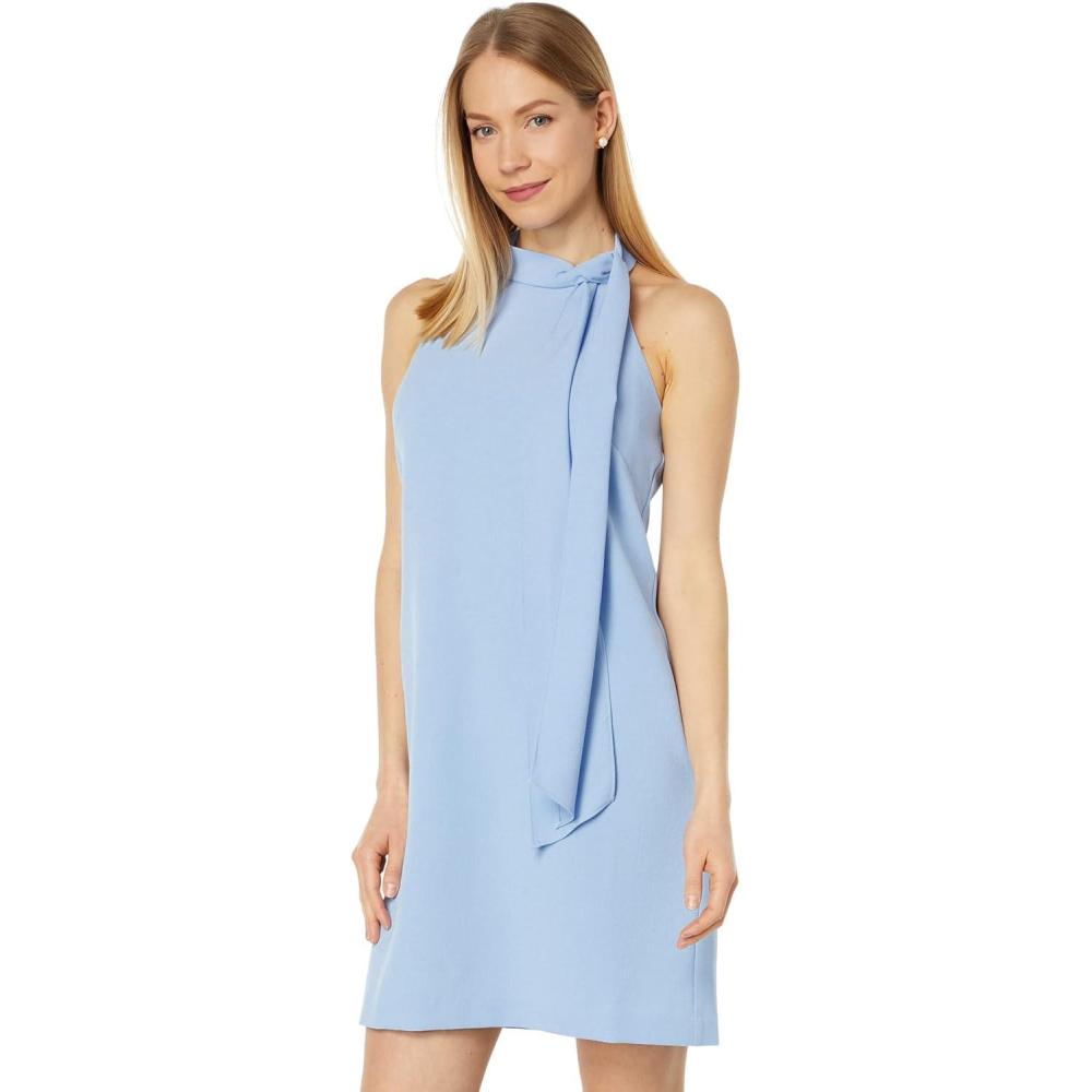 imageVince Camuto Womens Sleeveless Halter Tie Neck Shift Mini DressBlue Bell
