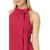 Vince Camuto Womens Sleeveless Halter Tie Neck Shift Mini Dress(Berry)