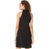 Vince Camuto Womens Sleeveless Halter Tie Neck Shift Mini Dress(Black)