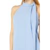 Vince Camuto Womens Sleeveless Halter Tie Neck Shift Mini Dress(Blue Bell)
