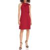 Vince Camuto Womens Sleeveless Halter Tie Neck Shift Mini Dress(Bordeaux)