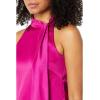 Vince Camuto Womens Sleeveless Halter Tie Neck Shift Mini Dress(Fuchsia)