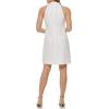 Vince Camuto Womens Sleeveless Halter Tie Neck Shift Mini Dress(Ivory)