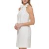 Vince Camuto Womens Sleeveless Halter Tie Neck Shift Mini Dress(Ivory)