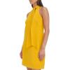 Vince Camuto Womens Sleeveless Halter Tie Neck Shift Mini Dress(Mustard)