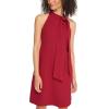 Vince Camuto Womens Sleeveless Halter Tie Neck Shift Mini Dress(Red)