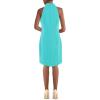 Vince Camuto Womens Sleeveless Halter Tie Neck Shift Mini Dress(Turquoise)