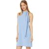 Vince Camuto Womens Sleeveless Halter Tie Neck Shift Mini Dress(Blue Bell)