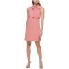 Vince Camuto Womens Sleeveless Halter Tie Neck Shift Mini Dress(Blush)