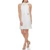 Vince Camuto Womens Sleeveless Halter Tie Neck Shift Mini Dress(Ivory)
