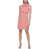 Vince Camuto Womens Sleeveless Halter Tie Neck Shift Mini Dress(Papaya)