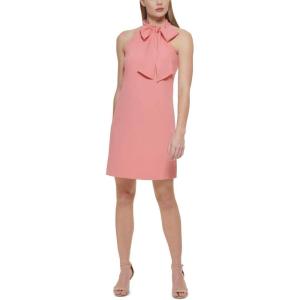 Vince Camuto Womens Sleeveless Halter Tie Neck Shift Mini Dress(Blush)