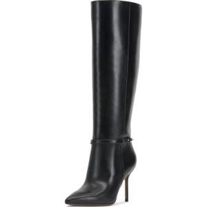 Vince Camuto Women’s Mirtha Ankle Link Wide Calf Knee High Boot(Black Leather)