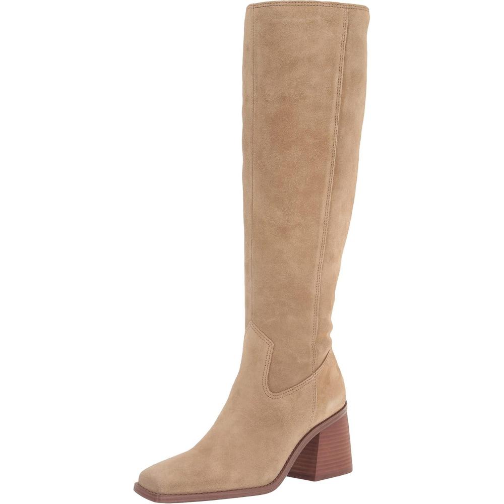 imageVince Camuto Womens Sangeti Stacked Heel Knee High Boot FashionTortilla Suede