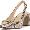Vince Camuto Womens Hamden Slingback Pump(Black/Cream Snake Print)