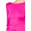 Vince Camuto Womens 3/4 Sleeve Boat Neck Ruched Gown(Fuschia)