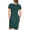 Vince Camuto Womens Short Sleeve Boat Neck Sheath Mini Dress(Hunter Green)