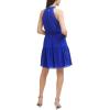 Vince Camuto Womens Sleeveless Halter Neck Chiffon Fit & Flare Dress(Cobalt)