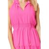 Vince Camuto Womens Sleeveless Halter Neck Chiffon Fit & Flare Dress(Hot Pink)