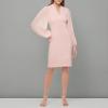 Vince Camuto Womens Stretch Crepe Bodycon Dress with Chiffon Balloon Sleeves(Blush)