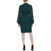 Vince Camuto Womens Stretch Crepe Bodycon Dress with Chiffon Balloon Sleeves(Hunter)