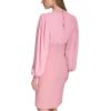 Vince Camuto Womens Stretch Crepe Bodycon Dress with Chiffon Balloon Sleeves(Mauve)