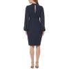 Vince Camuto Womens Stretch Crepe Bodycon Dress with Chiffon Balloon Sleeves(Navy)