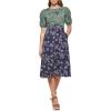 Vince Camuto Womens Casual Midi Shirt Dress(Green Multi)