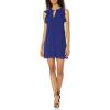 Vince Camuto Women’s Chiffon Float with Keyhole Front and Ruffle Sleeve, Royal, 16