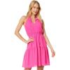 Vince Camuto Womens Sleeveless Halter Neck Chiffon Fit & Flare Dress(Hot Pink)