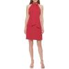 Vince Camuto Womens Sleeveless Halter Tie Neck Shift Mini Dress(Raspberry)